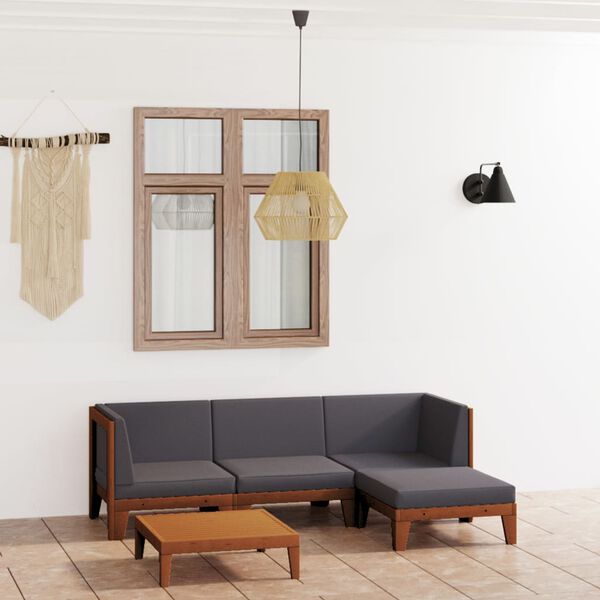 vidaXL 5-dijelna vrtna garnitura s jastucima masivno drvo bagrema