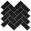 vidaXL Pločica riblja kost 10 kom. Crna 30 x 30 cm Poliuretan i PET