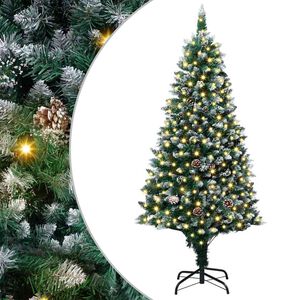 vidaXL Umjetno božićno drvce Zelena 180 cm PVC i Čelik i Plastika