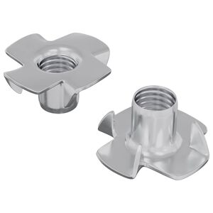vidaXL Urezana T-matica 2 pcs Srebrno M6 mm Čelik
