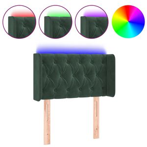 vidaXL LED uzglavlje tamnozeleno 83x16x78/88 cm bar&scaron;unasto