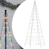 vidaXL Svjetlo za božićno drvce na stijegu 200 LED šarene 180 cm