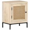 vidaXL Noćni ormarić 40x30x50 cm masivno drvo manga i prirodna trska