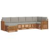 vidaXL Set vanjskih sofa 7 kom. Prirodna i svijetlo siva