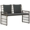 vidaXL Vanjska klupa 2 -Seater 116 x 55 x 82 cm Čelik i Poli Ratan