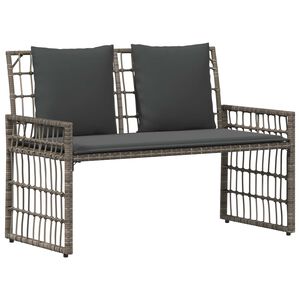 vidaXL Vanjska klupa 2 -Seater 116 x 55 x 82 cm Čelik i Poli Ratan