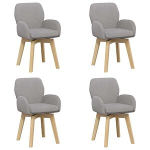 vidaXL Okretne blagovaonske stolice 4 pcs Boucl&eacute; Svjetlosiva