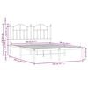 vidaXL Metalni okvir za krevet s uzglavljem bijeli 140 x 200 cm