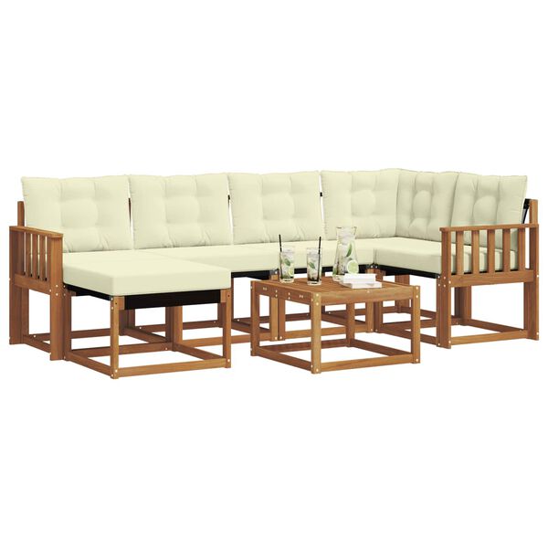vidaXL Set vanjskih sofa s jastukom 7 pcs Prirodna i krem