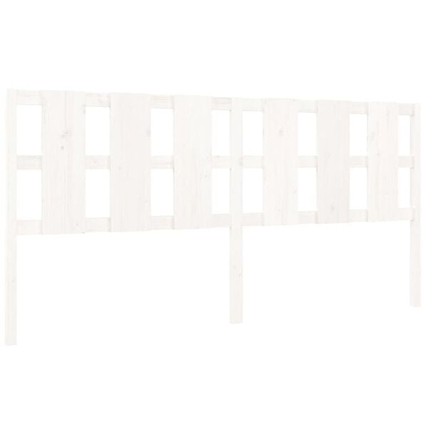 vidaXL Uzglavlje za krevet bijelo 205,5x4x100 cm od masivne borovine