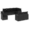 vidaXL 8-dijelni set vrtnih sofa od poliratana s jastucima crni