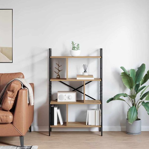 vidaXL Polica Umjetnički hrast 75 x 30 x 123,5 cm Konstruirano drvo