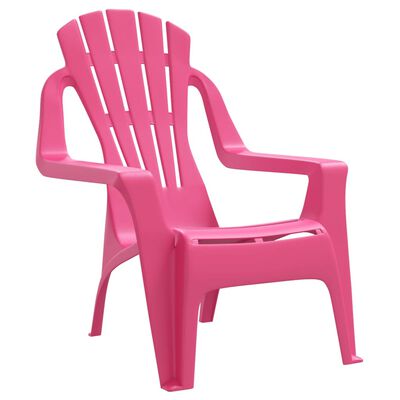 vidaXL Vrtne stolice za djecu 2kom ružičaste 37x34x44cm PP izgled drva