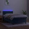 vidaXL Krevet box spring s madracem LED tamnoplavi 80 x 200 cm bar&scaron;un