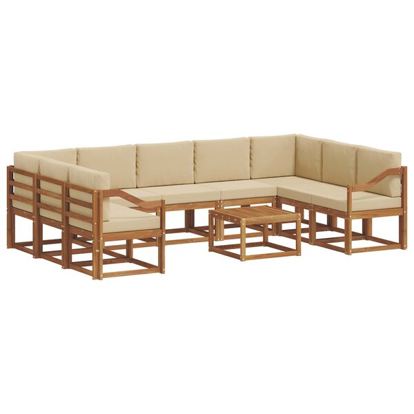 vidaXL Set vanjskih sofa s jastukom 10 pcs Prirodna i bež