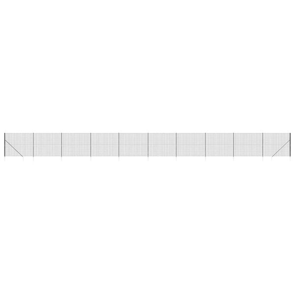vidaXL Ograda od žičane mreže sa &scaron;iljastim držačima antracit 1,8x25 m