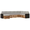 vidaXL Set vanjskih sofa s jastukom 8 pcs Prirodna i svjetlosiva