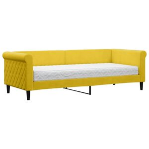 vidaXL Dnevni krevet s madracem žuti 80 x 200 cm bar&scaron;unasti