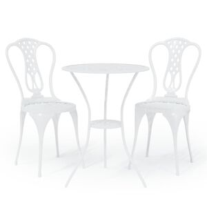 vidaXL 3-dijelni bistro set od lijevanog aluminija bijeli
