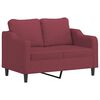 vidaXL 2-dijelni set sofa s jastucima crvena boja vina od tkanine