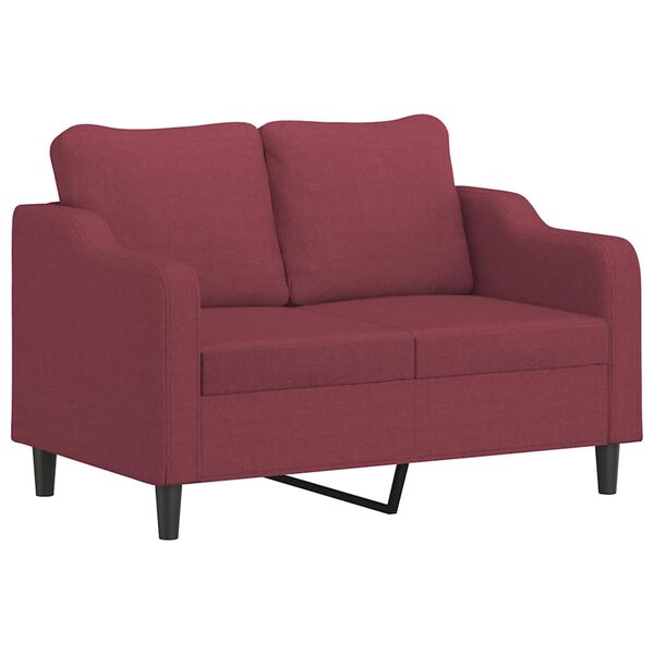 vidaXL 2-dijelni set sofa s jastucima crvena boja vina od tkanine
