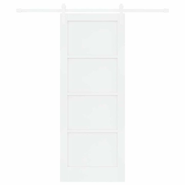 vidaXL Klizna vrata Bijelo 78 x 202 cm Čvrsto borovo drvo