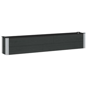 vidaXL Povi&scaron;ena vrtna gredica Crna 200 x 30 x 36 cm WPC i aluminij