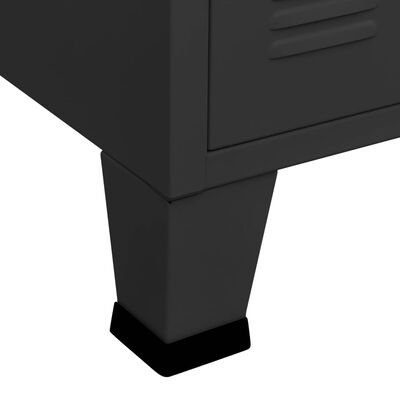 vidaXL Komoda crna 105 x 35 x 62 cm od metala i stakla