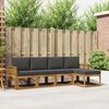 vidaXL Set vanjskih sofa 5 pcs Prirodna i antracit Čvrsto drvo akacije