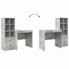 vidaXL Stol s ladicama 2 pcs Betonski sivi