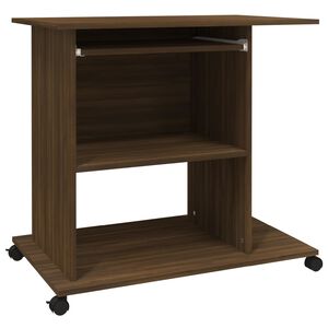 vidaXL Stol za računalo boja smeđeg hrasta 80 x 50 x 75 cm drveni