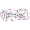 vidaXL Set vanjskih sofa 10 pcs Prirodna i crna Čvrsto drvo akacije