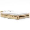 vidaXL Okvir za krevet s 4 ladice 160 x 200 cm od masivne borovine
