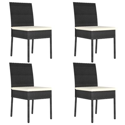 vidaXL Vrtne blagovaonske stolice od poliratana 4 kom crne