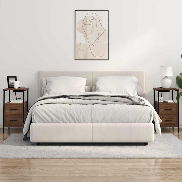 vidaXL Noćni ormar 2 pcs Smeđi hrast 30 x 48 x 61 cm Konstruirano drvo
