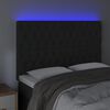 vidaXL LED uzglavlje crno 144x7x118/128 cm baršunasto