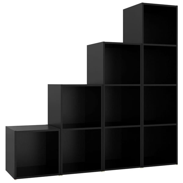 vidaXL 4-dijelni set TV ormarića crni od konstruiranog drva