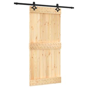 vidaXL Klizna vrata 95 x 210 cm Čvrsta borovina (neobrađena)