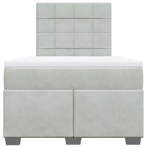 vidaXL Krevet s oprugama i madracem svjetlosivi 120x190 cm bar&scaron;unasti