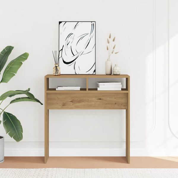 vidaXL konzolni stol Artisan hrast 78x30x80 cm konstruirano drvo