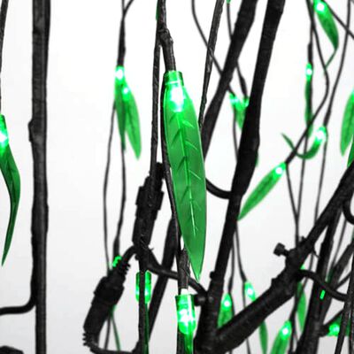 vidaXL Božićno drvce s LED zelenim žaruljama vrba 150 cm