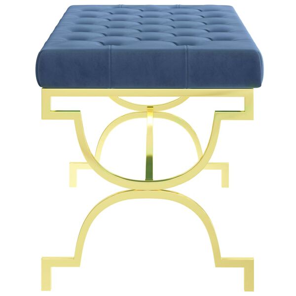 vidaXL Klupa od plavog bar&scaron;una i nehrđajućeg čelika 99 cm