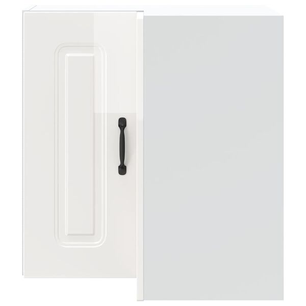 vidaXL Kuhinjski zidni kutni ormarić Kalmar sjaj bijeli drveni