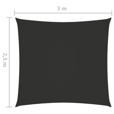 vidaXL Jedro protiv sunca od tkanine pravokutno 2,5 x 3 m antracit