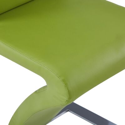 vidaXL Blagovaonske stolice cik-cak oblika od umjetne kože 6 kom zelene