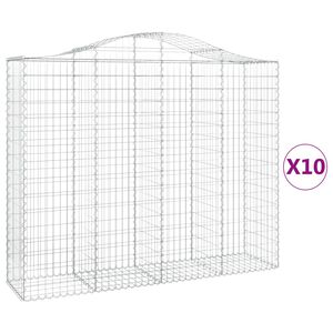 vidaXL Lučne gabionske ko&scaron;are 10kom 200x50x160/180cm pocinčano željezo