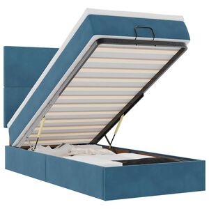 vidaXL Okvir kreveta s madracima tamnoplavi 90x190cm bar&scaron;unasti