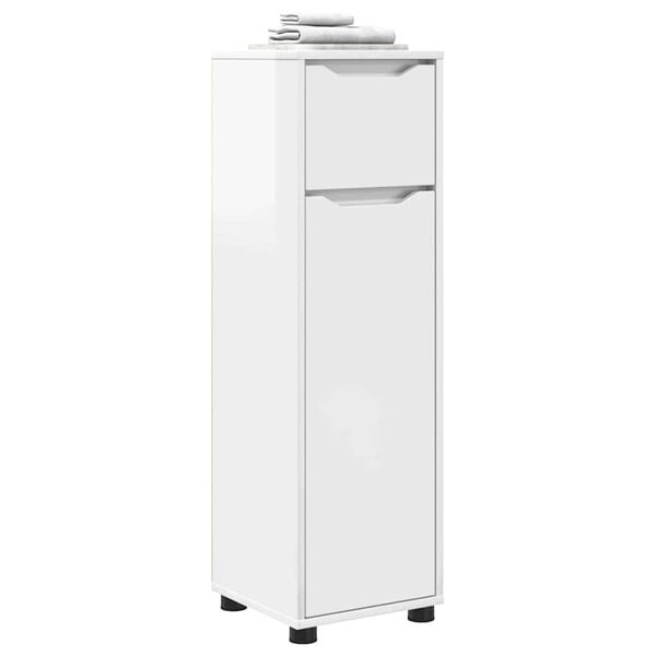 vidaXL Kupaonski ormar s policom Visoki sjaj bijela 30,5 x 30 x 101 cm