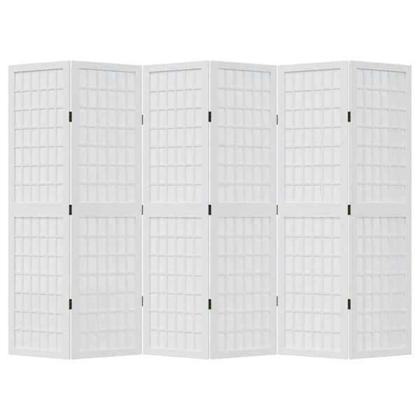 vidaXL Sobna pregrada s 6 panela bijela od masivnog drva paulovnije