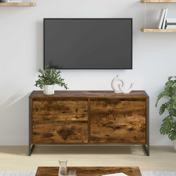 vidaXL TV ormar Dimni hrast 100 x 36 x 49.5 cm Konstruirano drvo